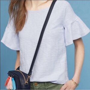 Anthropologie Postmark Christel Bell Sleeve Top Purple Size Small
